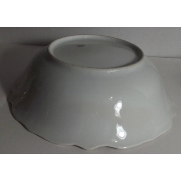 RCW Bavaria Lusterware Floral Serving Bowl pink roses yellow rim rose large 9.5" - Picture 8 of 12